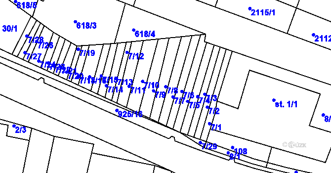 Parcela st. 7/8 v KÚ Olšany u Telče, Katastrální mapa