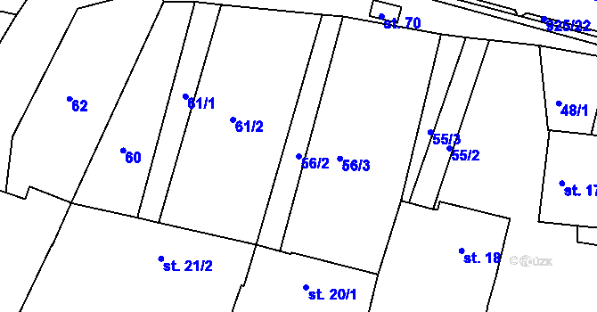 Parcela st. 56/2 v KÚ Olšany u Telče, Katastrální mapa