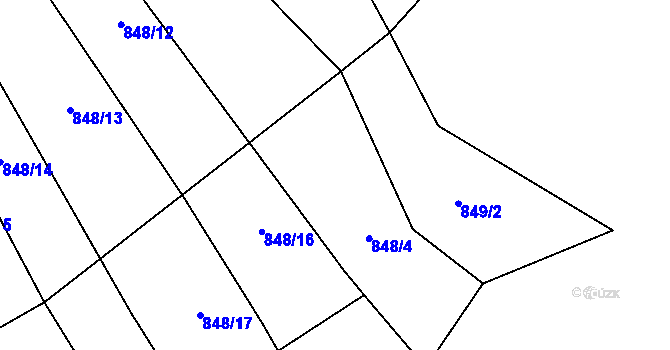 Parcela st. 848/4 v KÚ Olšany u Telče, Katastrální mapa