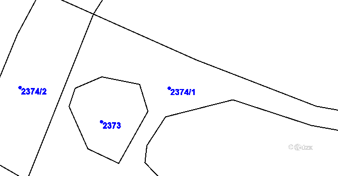 Parcela st. 2374/1 v KÚ Olšany u Telče, Katastrální mapa