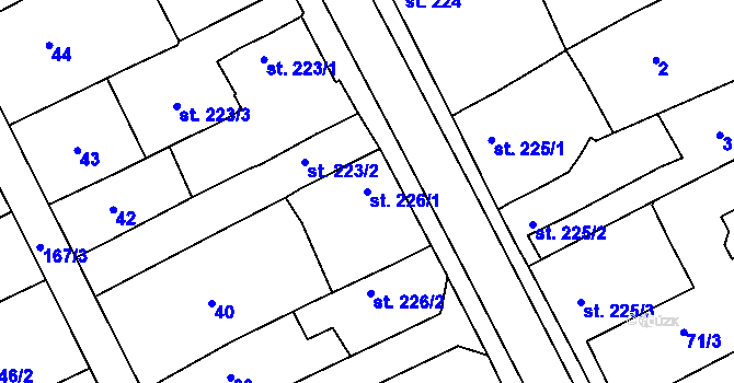 Parcela st. 226/1 v KÚ Hablov, Katastrální mapa