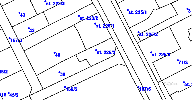 Parcela st. 226/2 v KÚ Hablov, Katastrální mapa