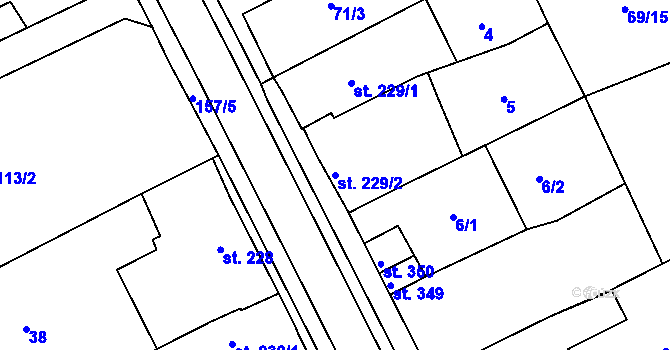 Parcela st. 229/2 v KÚ Hablov, Katastrální mapa