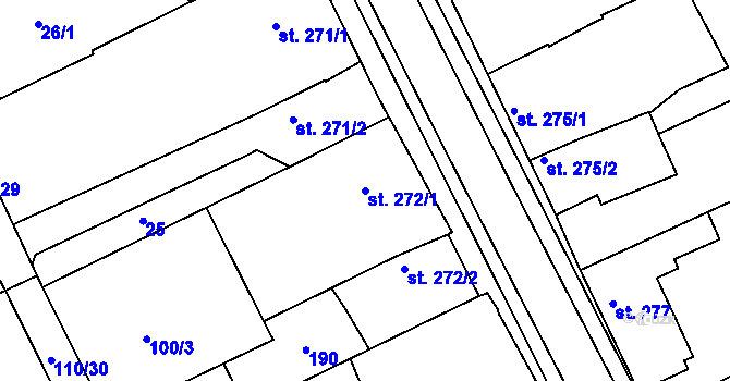 Parcela st. 272/1 v KÚ Hablov, Katastrální mapa