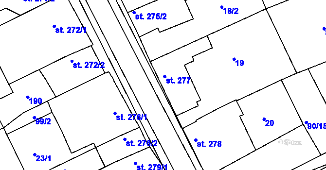 Parcela st. 277 v KÚ Hablov, Katastrální mapa