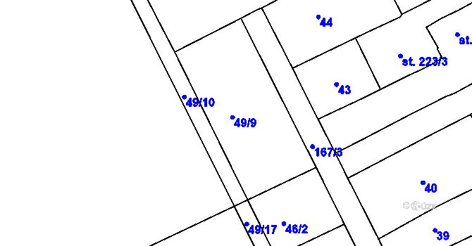 Parcela st. 49/8 v KÚ Hablov, Katastrální mapa