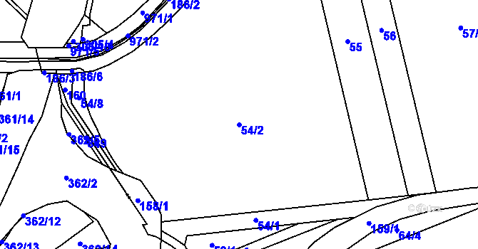 Parcela st. 54/2 v KÚ Hablov, Katastrální mapa