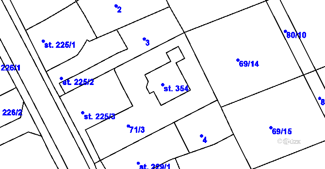 Parcela st. 354 v KÚ Hablov, Katastrální mapa