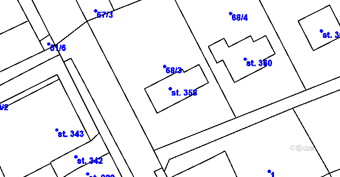 Parcela st. 358 v KÚ Hablov, Katastrální mapa
