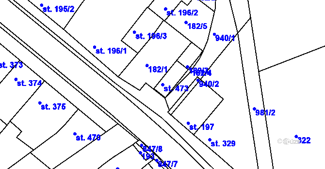 Parcela st. 473 v KÚ Olšany u Prostějova, Katastrální mapa