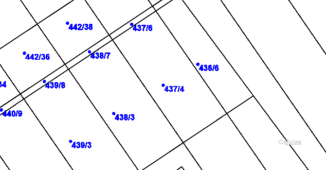 Parcela st. 437/4 v KÚ Olšany u Prostějova, Katastrální mapa