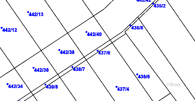 Parcela st. 437/6 v KÚ Olšany u Prostějova, Katastrální mapa