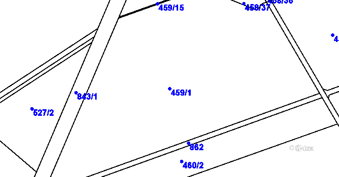Parcela st. 459/1 v KÚ Olšany u Prostějova, Katastrální mapa