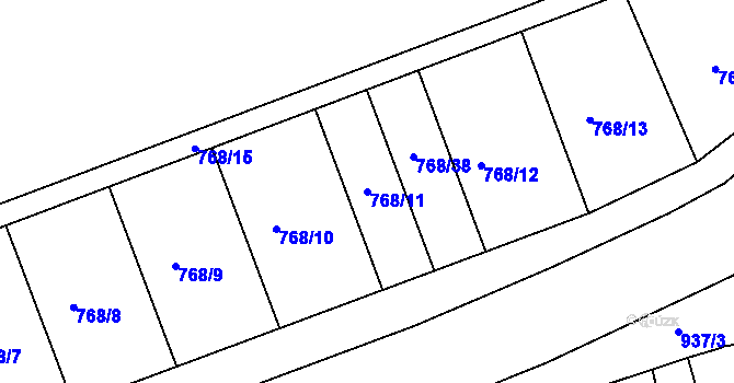 Parcela st. 768/11 v KÚ Olšany u Prostějova, Katastrální mapa