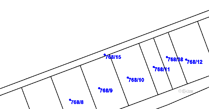 Parcela st. 768/15 v KÚ Olšany u Prostějova, Katastrální mapa