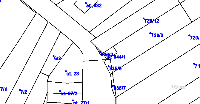 Parcela st. 918/3 v KÚ Olšany u Prostějova, Katastrální mapa