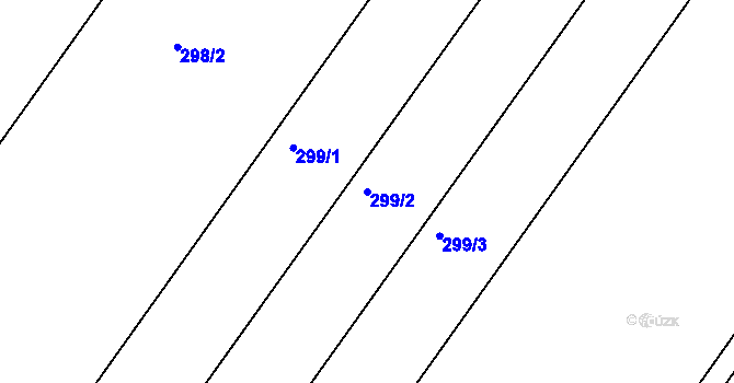 Parcela st. 299/2 v KÚ Olšany u Prostějova, Katastrální mapa