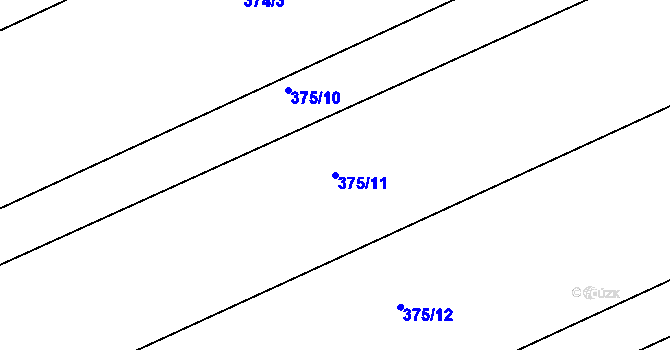 Parcela st. 375/11 v KÚ Olšany u Prostějova, Katastrální mapa