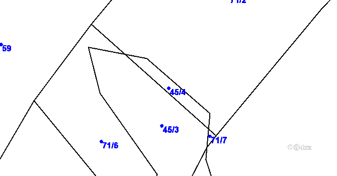 Parcela st. 45/4 v KÚ Klokočí u Olší, Katastrální mapa