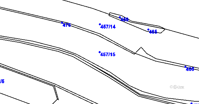 Parcela st. 457/15 v KÚ Klokočí u Olší, Katastrální mapa