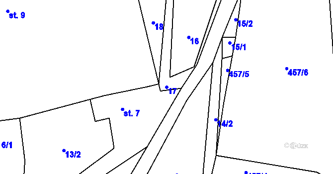 Parcela st. 17 v KÚ Klokočí u Olší, Katastrální mapa