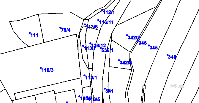 Parcela st. 535 v KÚ Klokočí u Olší, Katastrální mapa