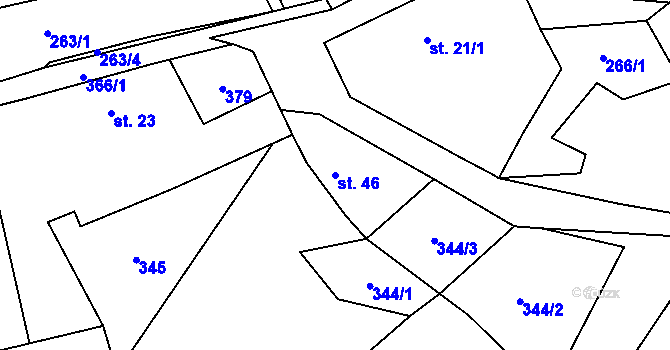 Parcela st. 46 v KÚ Olší u Tišnova, Katastrální mapa