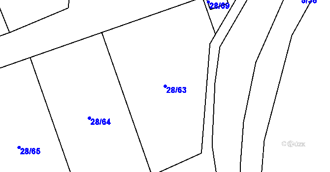 Parcela st. 28/63 v KÚ Olší u Tišnova, Katastrální mapa