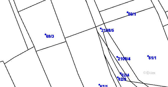 Parcela st. 69/4 v KÚ Olší nad Oslavou, Katastrální mapa