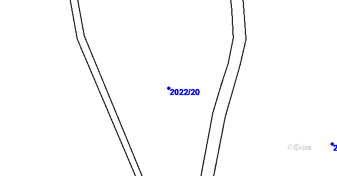 Parcela st. 2022/20 v KÚ Olší nad Oslavou, Katastrální mapa