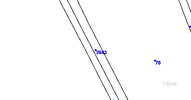 Parcela st. 2043 v KÚ Olší nad Oslavou, Katastrální mapa