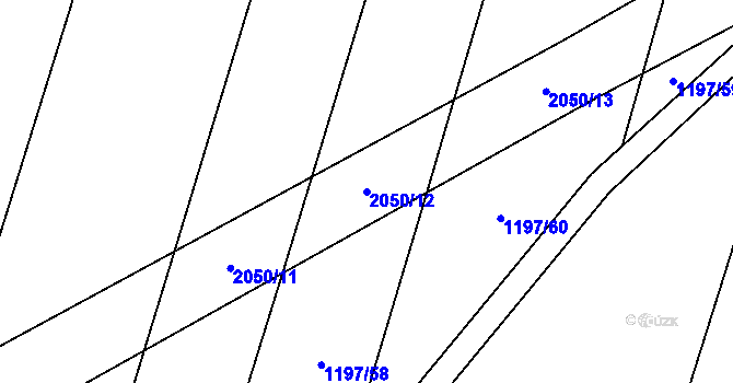 Parcela st. 2050/12 v KÚ Olší nad Oslavou, Katastrální mapa