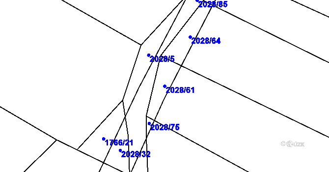 Parcela st. 2028/61 v KÚ Olší nad Oslavou, Katastrální mapa