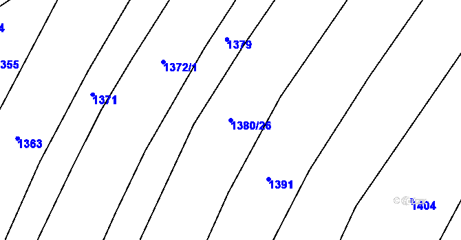 Parcela st. 1380/26 v KÚ Olší nad Oslavou, Katastrální mapa