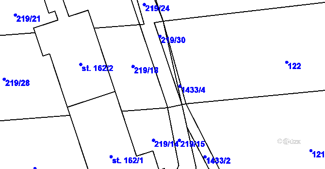 Parcela st. 219/19 v KÚ Olšovec, Katastrální mapa