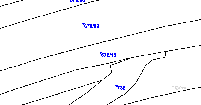 Parcela st. 678/19 v KÚ Olšovec, Katastrální mapa