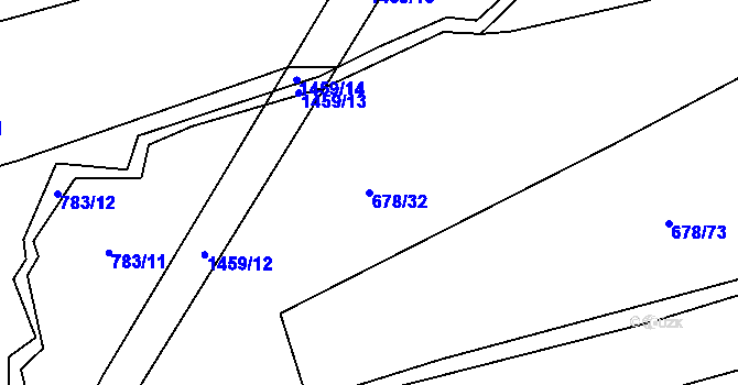 Parcela st. 678/32 v KÚ Olšovec, Katastrální mapa