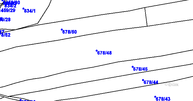Parcela st. 678/48 v KÚ Olšovec, Katastrální mapa