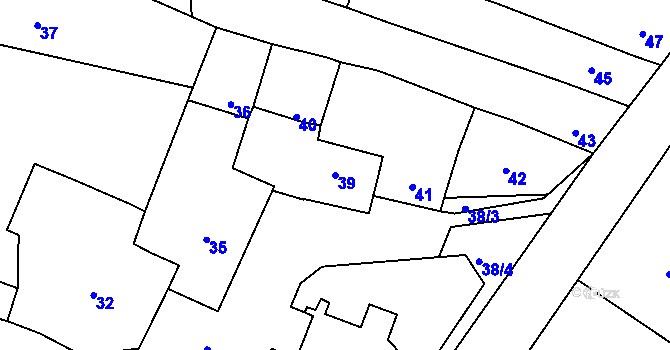 Parcela st. 39 v KÚ Omice, Katastrální mapa