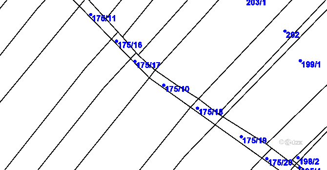 Parcela st. 175/10 v KÚ Omice, Katastrální mapa