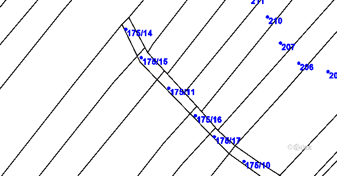 Parcela st. 175/11 v KÚ Omice, Katastrální mapa