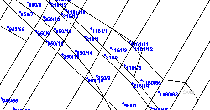 Parcela st. 216/2 v KÚ Omice, Katastrální mapa