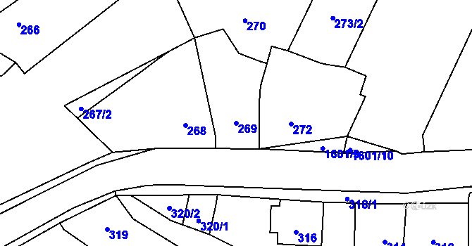 Parcela st. 269 v KÚ Omice, Katastrální mapa