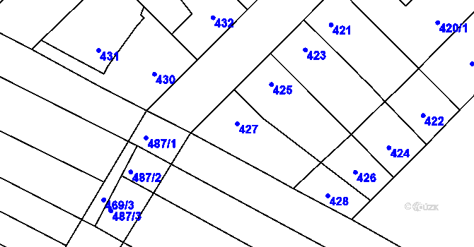 Parcela st. 427 v KÚ Omice, Katastrální mapa