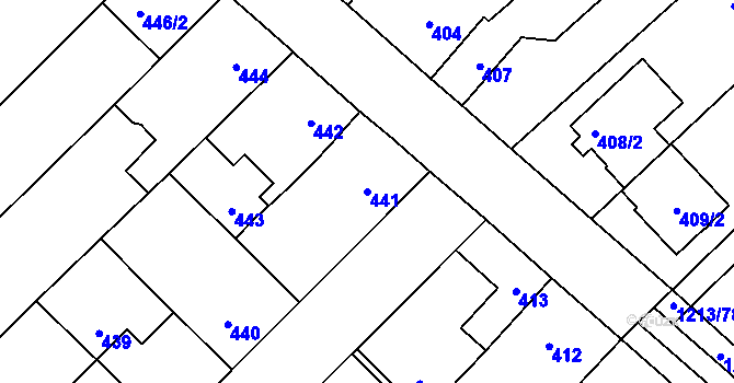 Parcela st. 441 v KÚ Omice, Katastrální mapa