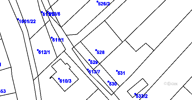 Parcela st. 528 v KÚ Omice, Katastrální mapa