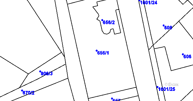 Parcela st. 656/1 v KÚ Omice, Katastrální mapa