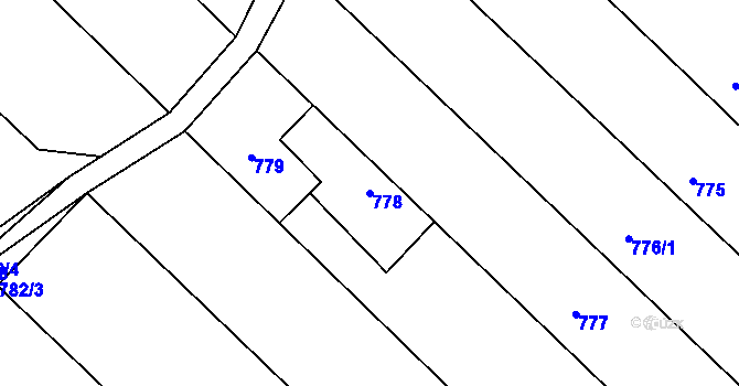 Parcela st. 778 v KÚ Omice, Katastrální mapa