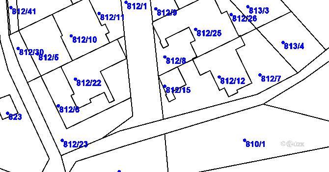 Parcela st. 812/15 v KÚ Omice, Katastrální mapa