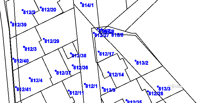 Parcela st. 812/17 v KÚ Omice, Katastrální mapa
